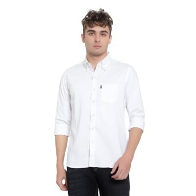 White Button Down Shirt for Men