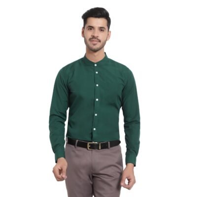 Bottlegreen Slimfit Mandarin Casual Shirt
