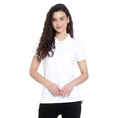 White Polo T Shirt for Women