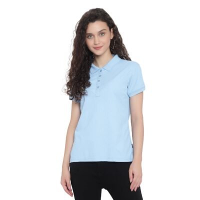 Sky Blue Polo T Shirt for Women
