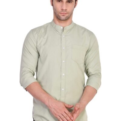 Men’s Mandarin Collar (Moss Green) Shirts