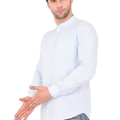Men's Mandarin Collar (Sky Blue) Shirts