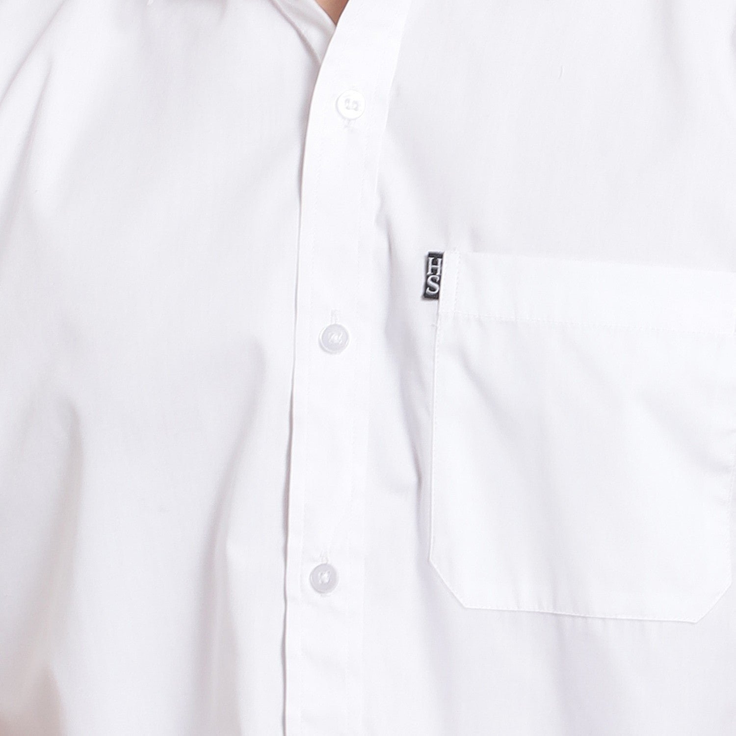 Pure White Half sleeves Shirt for Men - Image 3
