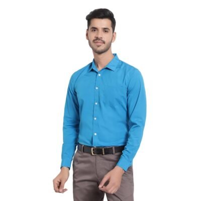 Shiny Blue Casual Shirt for men