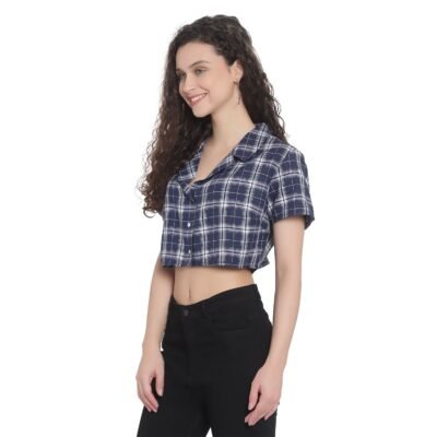 Women Checkered Crop
