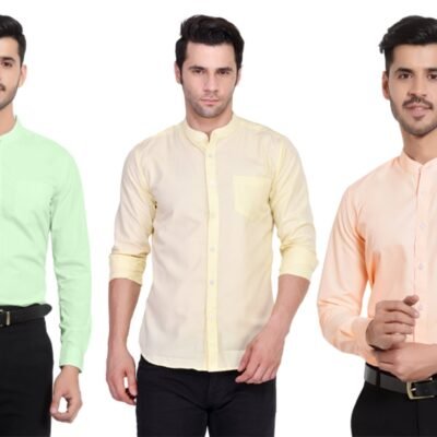 Summer Colours Mandarin Collar COMBO (Set of 3)
